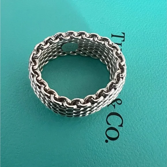 Tiffany & Co. Somerset Mesh Ring S7 - Picture 2 of 8